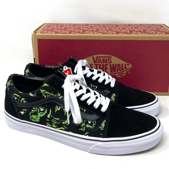 VANS Old Skool Low Top Black Green Suede Canvas Men’s Size Sneakers VN0A4BW2BML - Picture 5 of 12